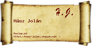 Hász Jolán névjegykártya