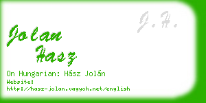 jolan hasz business card